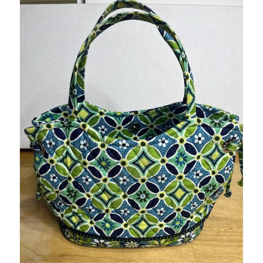 Vera Bradley Daisy‎ Small Handbag Purse Blue Green